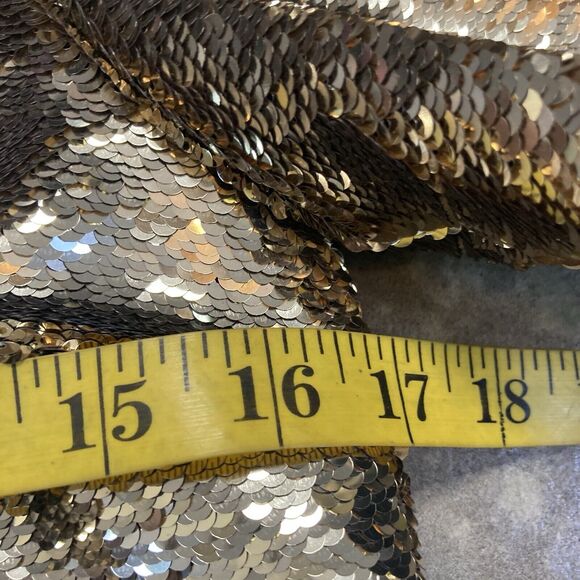 Rachel Zoe Blouse Women 6 Gold Sequin Flynn Mini Pailette Top Short Sleeve Disco - Picture 3 of 10